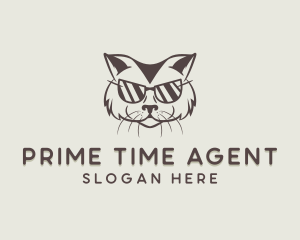 Shades Cat Hipster logo design