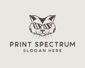 Shades Cat Hipster logo design