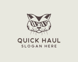 Shades Cat Hipster logo design