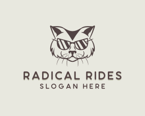 Shades Cat Hipster logo design