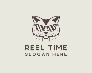 Shades Cat Hipster logo design