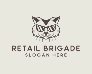 Shades Cat Hipster logo design