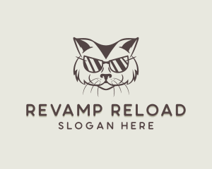 Shades Cat Hipster logo design