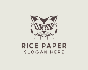 Shades Cat Hipster logo design