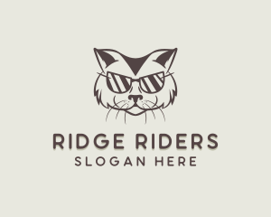 Shades Cat Hipster logo design