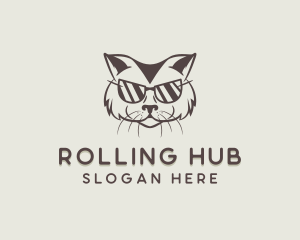 Shades Cat Hipster logo design