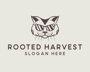 Shades Cat Hipster logo design