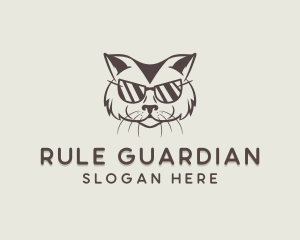 Shades Cat Hipster logo design