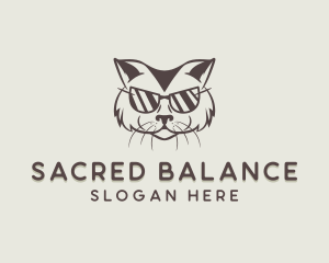 Shades Cat Hipster logo design