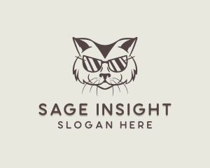 Shades Cat Hipster logo design