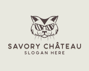 Shades Cat Hipster logo design