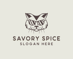 Shades Cat Hipster logo design