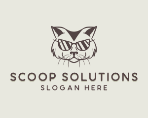 Shades Cat Hipster logo design