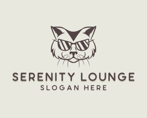 Shades Cat Hipster logo design