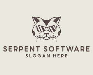 Shades Cat Hipster logo design