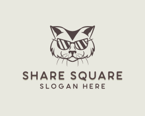 Shades Cat Hipster logo design