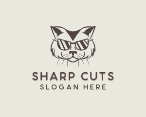 Shades Cat Hipster logo design