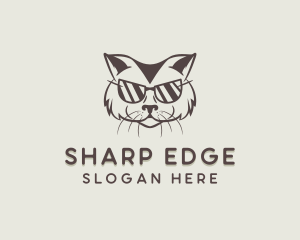 Shades Cat Hipster logo design