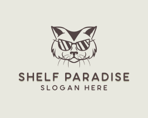 Shades Cat Hipster logo design