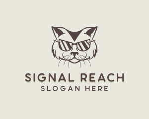 Shades Cat Hipster logo design