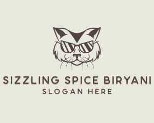 Shades Cat Hipster logo design