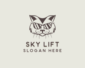 Shades Cat Hipster logo design