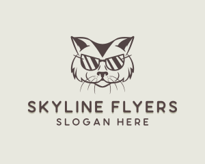 Shades Cat Hipster logo design