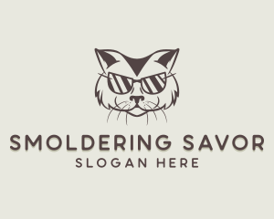 Shades Cat Hipster logo design