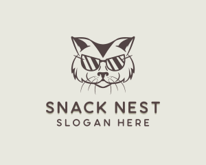 Shades Cat Hipster logo design