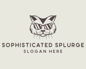 Shades Cat Hipster logo design