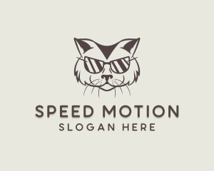 Shades Cat Hipster logo design