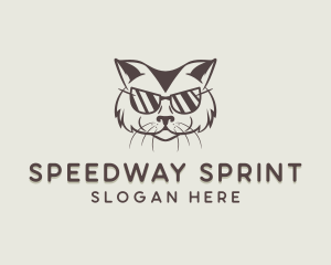 Shades Cat Hipster logo design