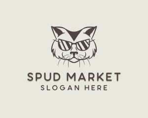 Shades Cat Hipster logo design