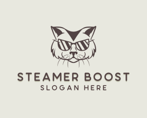 Shades Cat Hipster logo design