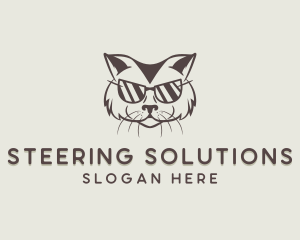 Shades Cat Hipster logo design