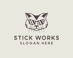 Shades Cat Hipster logo design