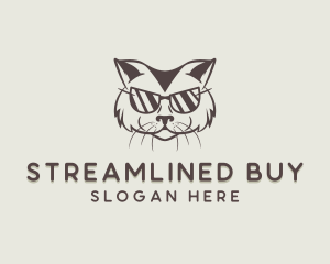 Shades Cat Hipster logo design