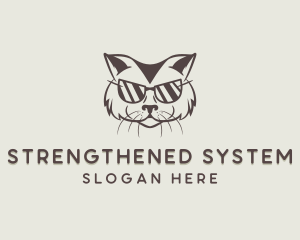 Shades Cat Hipster logo design