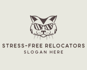 Shades Cat Hipster logo design