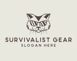 Shades Cat Hipster logo design