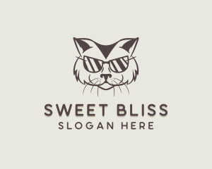 Shades Cat Hipster logo design