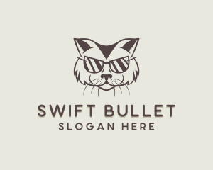 Shades Cat Hipster logo design