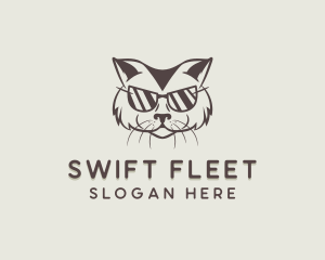 Shades Cat Hipster logo design