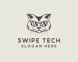 Shades Cat Hipster logo design