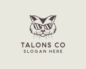 Shades Cat Hipster logo design