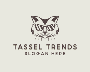 Shades Cat Hipster logo design