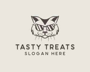 Shades Cat Hipster logo design