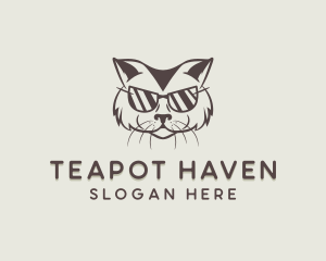 Shades Cat Hipster logo design