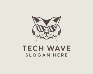 Shades Cat Hipster logo design