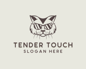 Shades Cat Hipster logo design